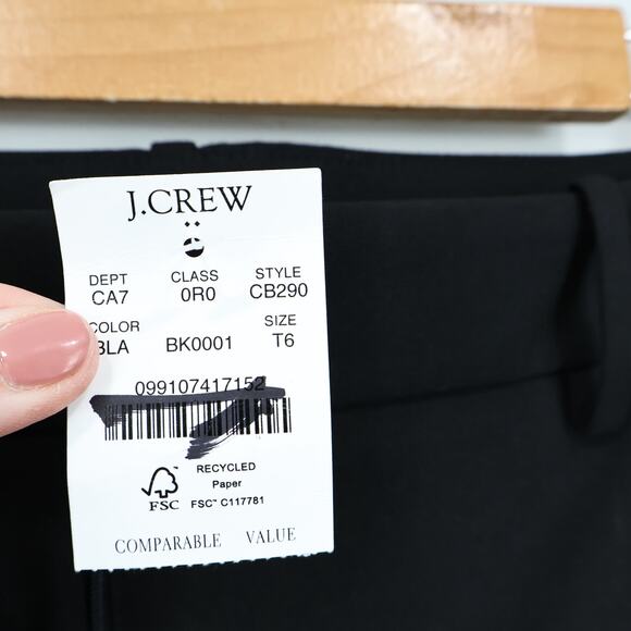 NWT J.Crew Factory The Tall Slim-Fit Full-Length Trouser Dress Pant Black 6 Tall - Picture 8 of 8
